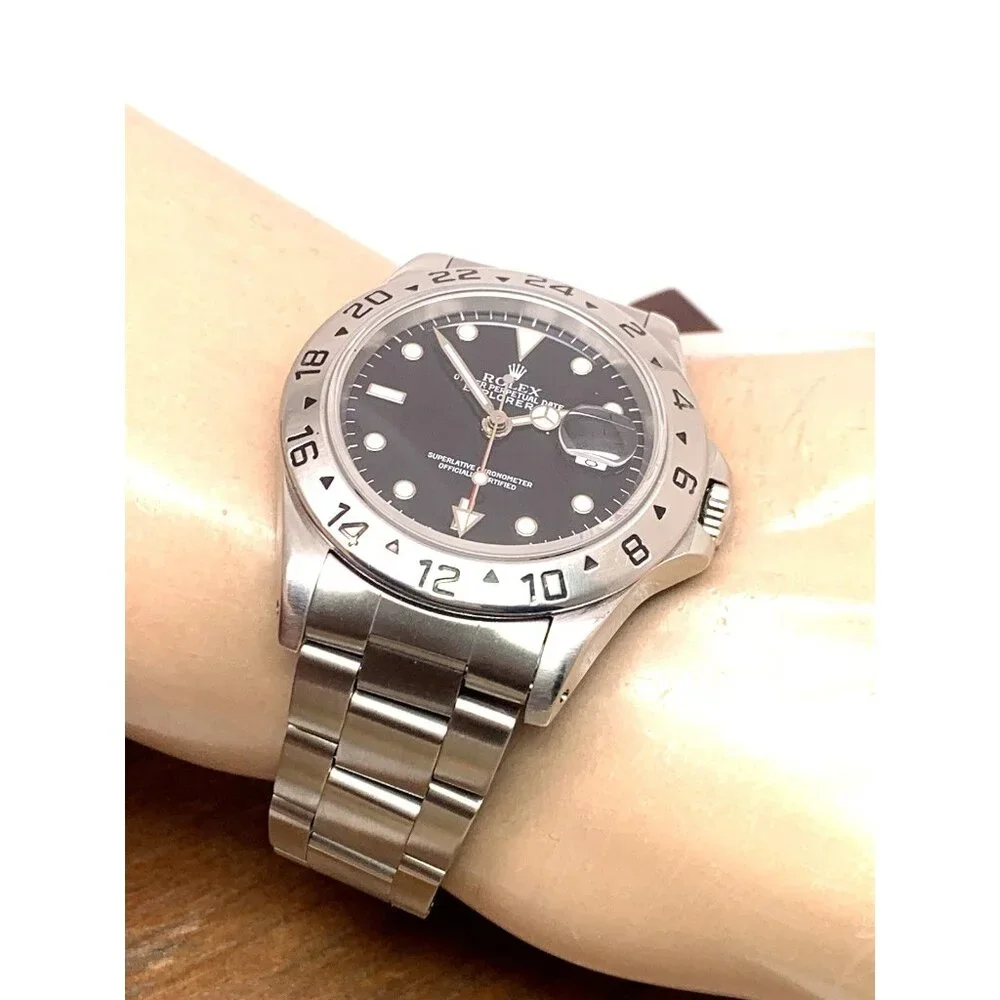 1997 Rolex Men's Watch Explorer II 16570 GMT Swiss Automatic Black Dial 40mm